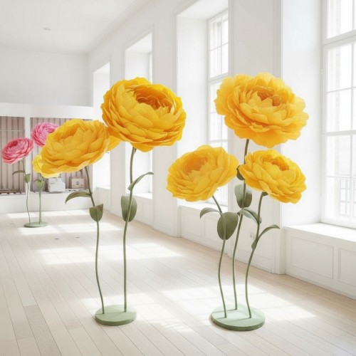 Ростовой цветок из бумаги "Пион желтый"